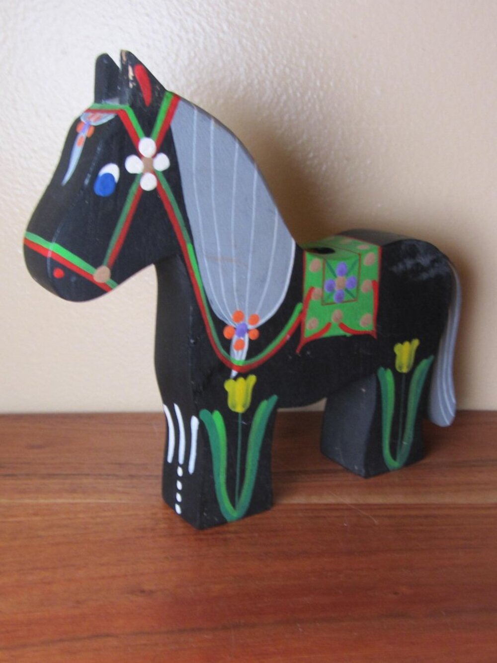 vintage lord & taylor dala horse candle holder (W6686)
